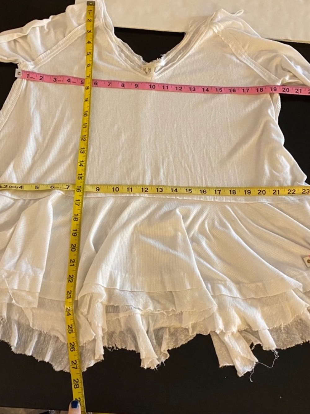 Free People We the Free White Tangerine Swing Long Sleeve Tee Size Small - Picture 5 of 6